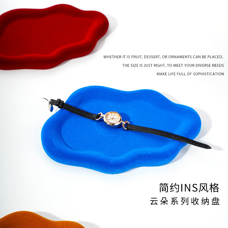 Instagram-worthy creative desktop display tray for jewelry and props. trendy, plush ceramic, irregular-shaped tray – just like the influencer style!