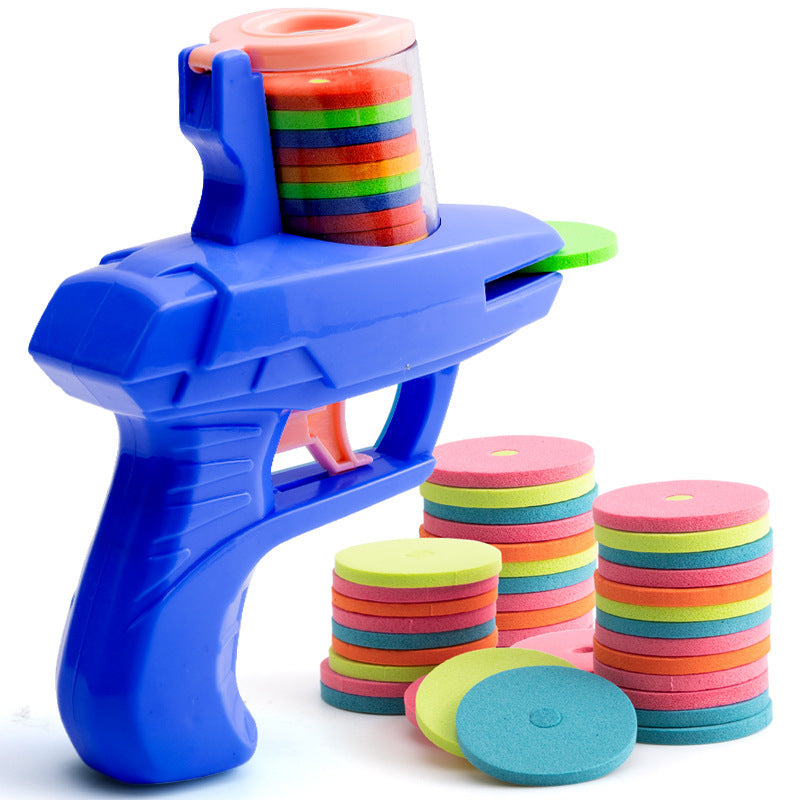 Cross-mirror wholesale decompression soft bullet gun family outdoor kids toys flying disc toy gun children's outdoor battle game