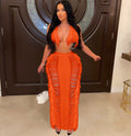 Source factory  summer new european and american style women's sexy tassel knit beach dress set -  hot seller