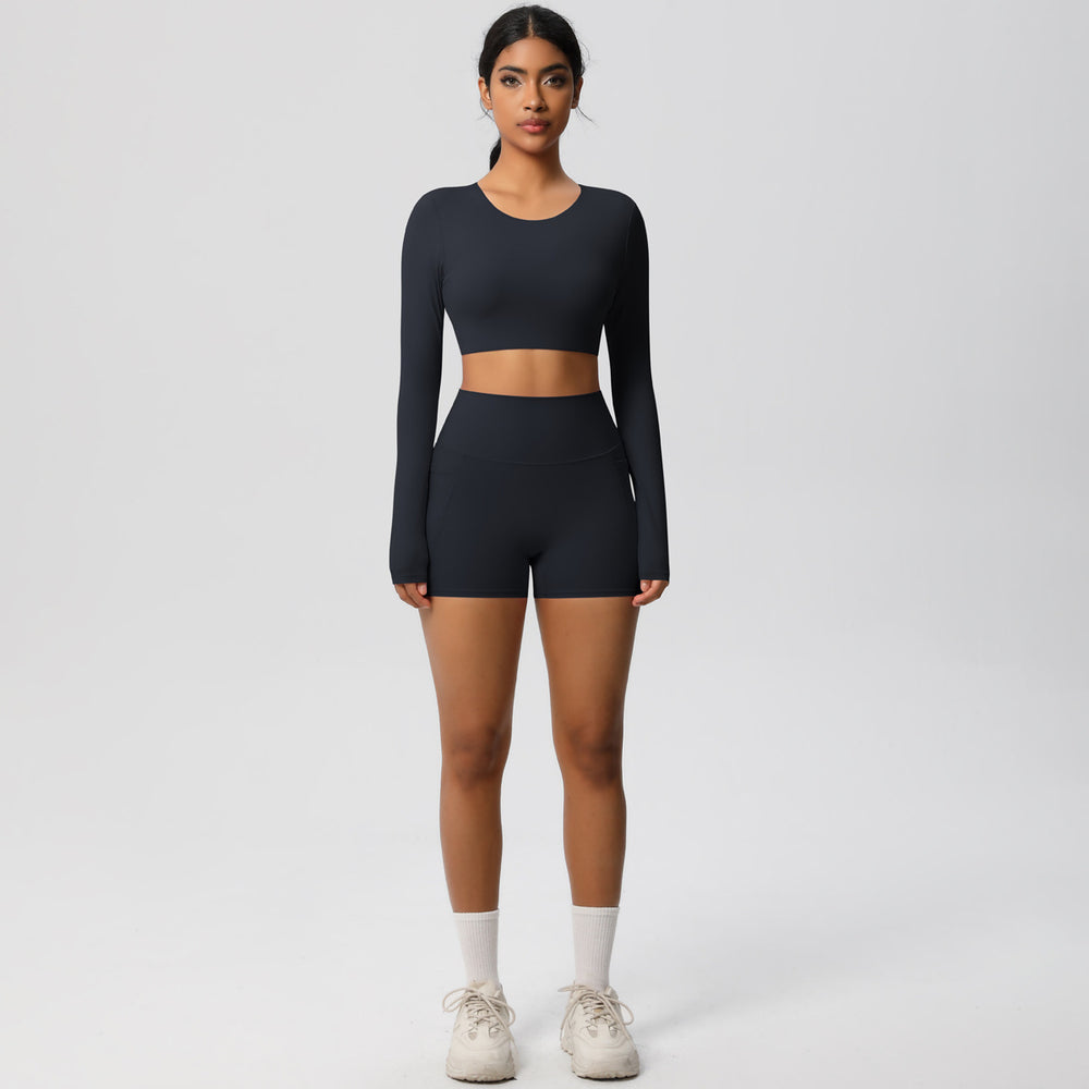 new arrivalhigh waist tight nude yoga suit quick-drying breathable outdoor casual running fitness sports suit