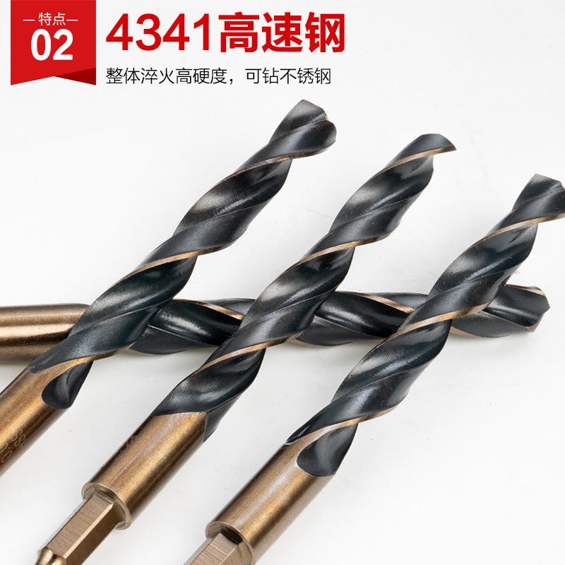 ATO hexagonal shank anti-skid twist drill bit High speed steel 4341 twist drill, metal stainless steel iron plate drilling drill bit
