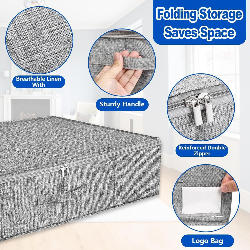 bed transparent storage box blanket clothing shoes finishing bag cationic with zipper compartment storage box