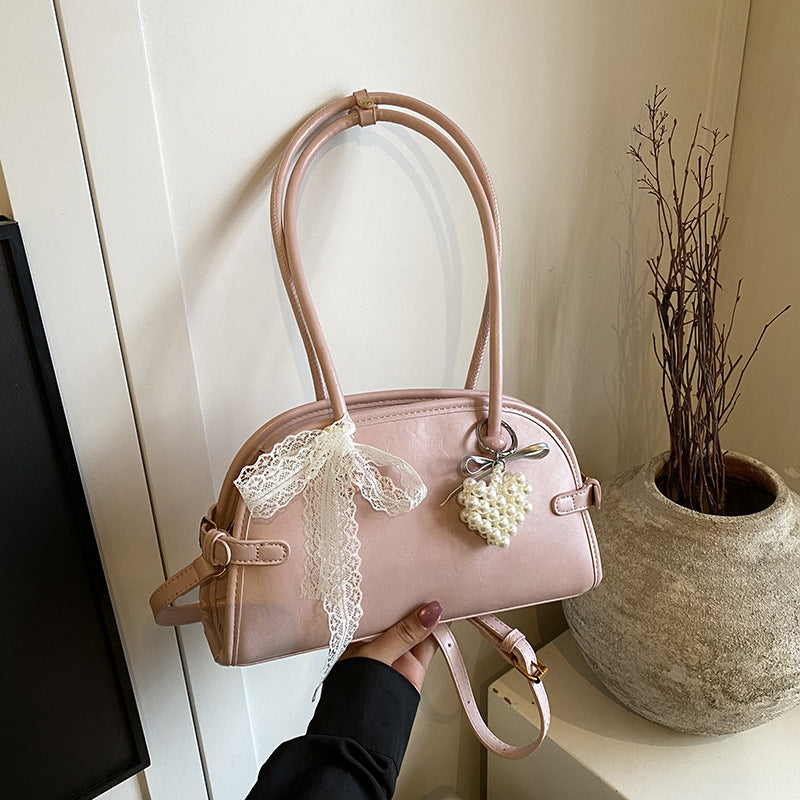 Cross-border niche popular handbag women's 2025 spring and summer new simple and versatile shoulder bag textured underarm bag pillow