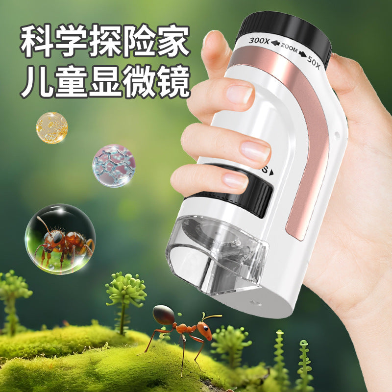 children's portable handheld microscope science experiment kit - educational toys for primary and secondary school students - wholesale