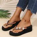 2025 new women's summer fashion flip-flops - versatile beach sandals with floral design and chunky sole