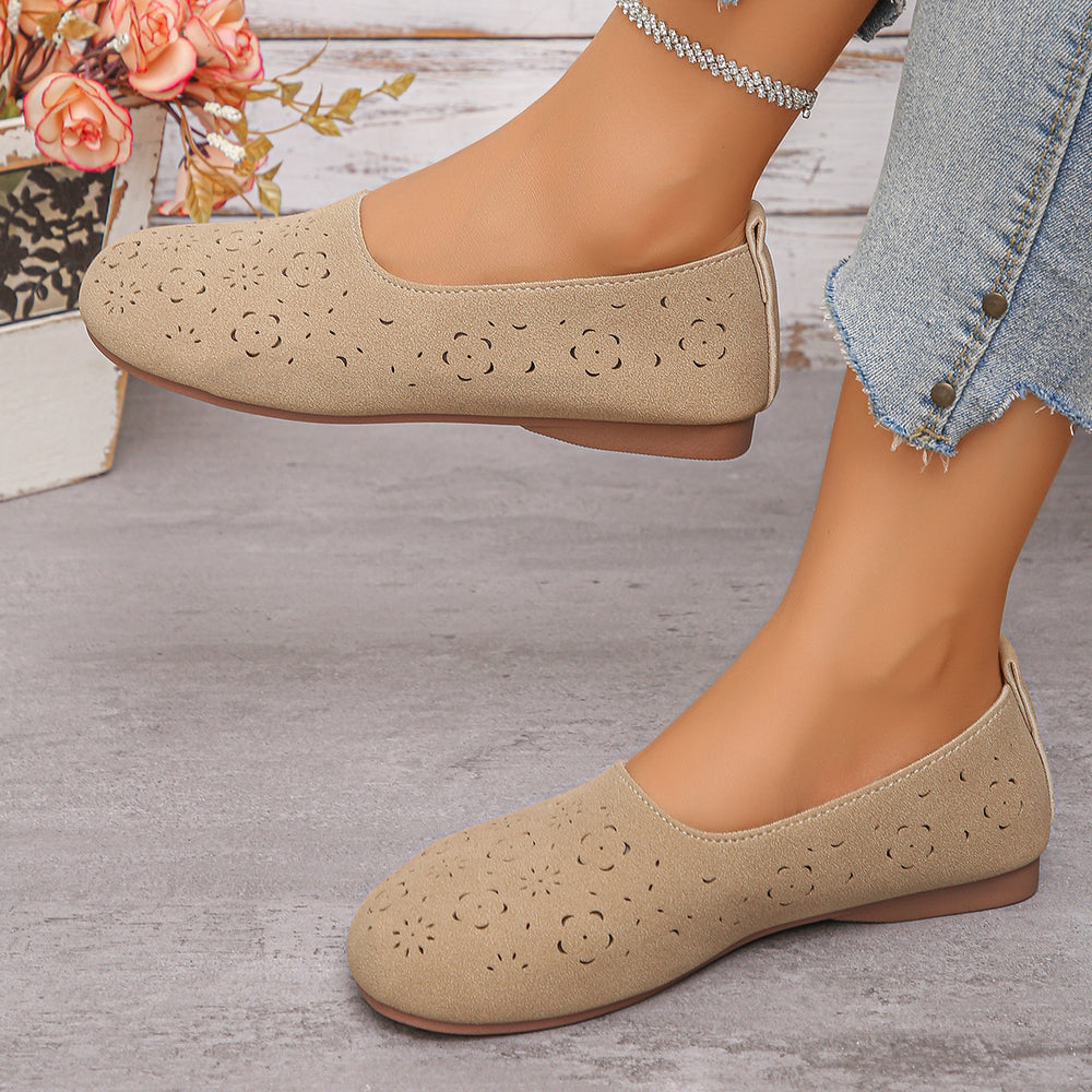 Fashionexportnew arrivalplus sizecut outlow ankleflats women's retro soft bottom breathable slip-on loafers bean shoes