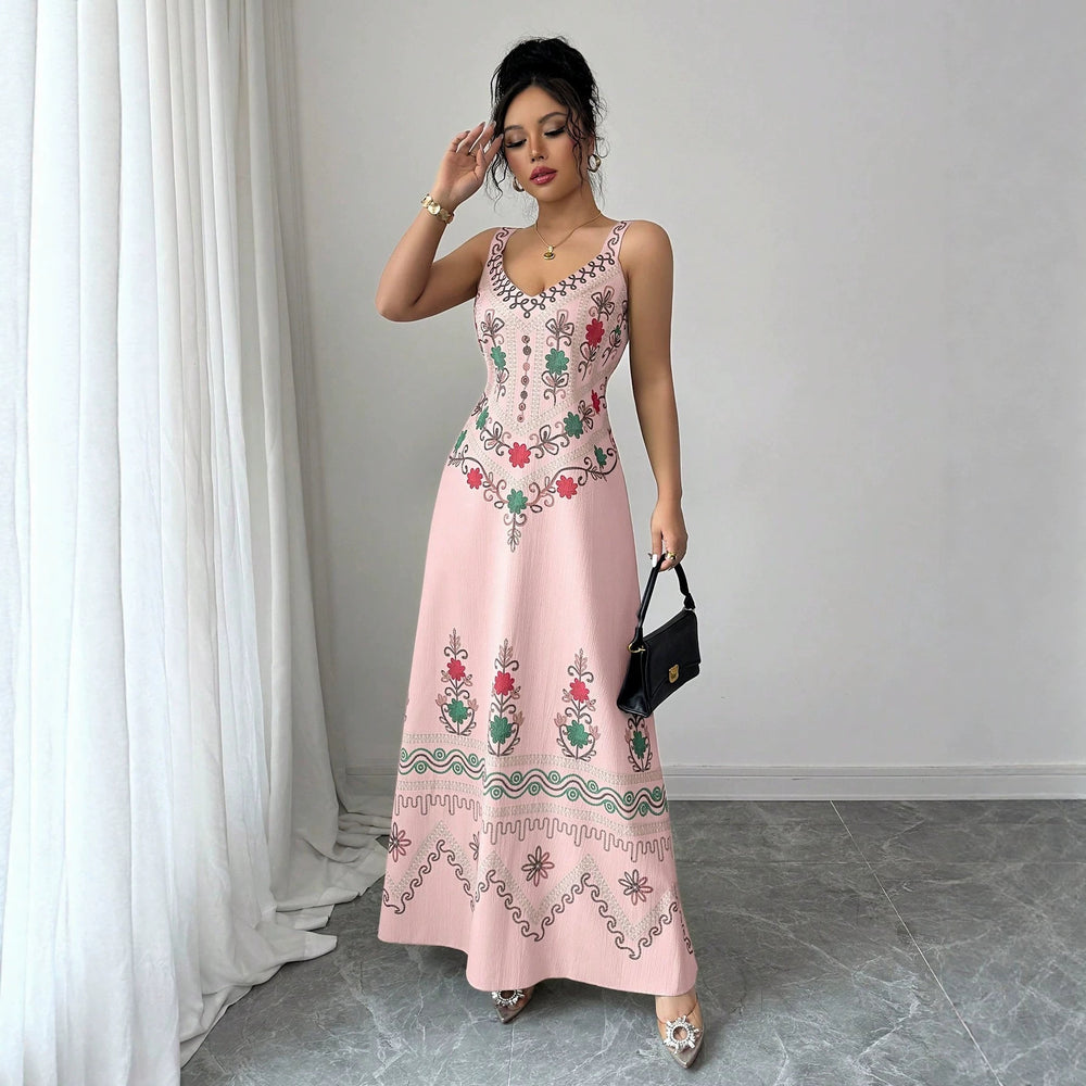 Amazon fashion cross-border women's retro sweet new slit dress