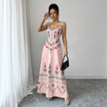 Amazon fashion cross-border women's retro sweet new slit dress