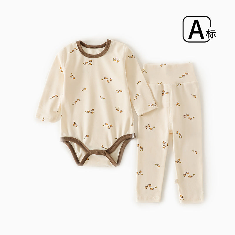 Baby bodysuit & pants two-piece set - autumn/winter cotton loungewear for boys & girls
