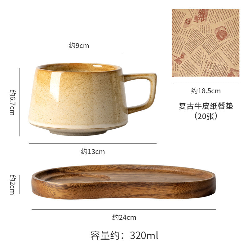 Retro stoneware ceramic tableware restaurant hotel stylish thread western food steak plate for home high-looking deep plate soup plate