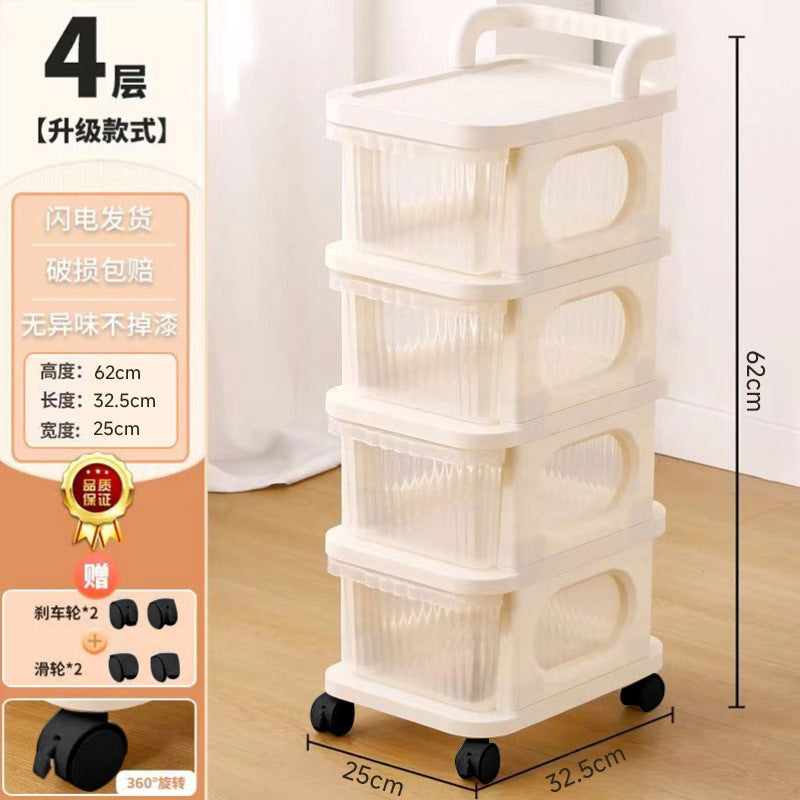 Household Shelf Cart Mobile Snack Cart Bedroom Storage Box Drawer Storage Box Mobile Shelf