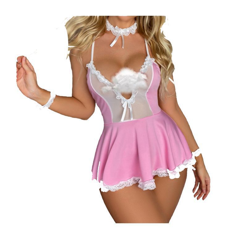 Blurred night: innocent & alluring maid lingerie - cute, playful, sexy, see-through mesh slip dress uniform temptation