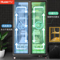 Huaer refrigerated freshness cabinet dessert mousse freezer commercial air-cooled vertical yogurt cabinet three-door cake display cabinet