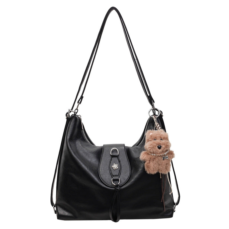 2025 new autumn/winter designer leather belt handbag - large capacity, versatile fashion backpack, shoulder bag, and crossbody bag