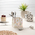 Electroplated light luxury ceramic fruit fork set - creative cheese and fruit forks, jar home decor, high-value fruit forks
