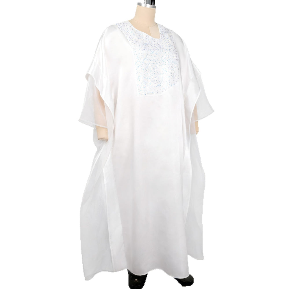 african women's v-neck loose dress  sequin fashion robe bubu dress