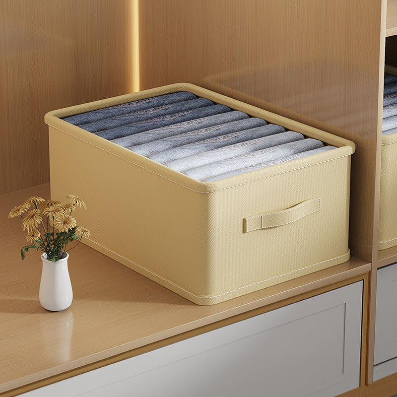 Pants storage box, wardrobe layering artifact, household clothes clothing fabric finishing basket, storage box folding