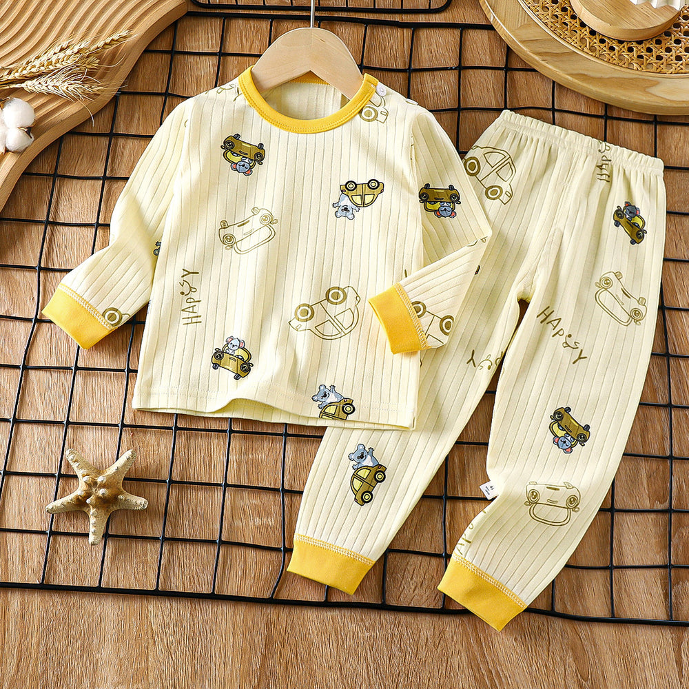 Kids' cotton underwear set - new spring collection: boys' thermal underwear, girls' pajamas, and children's loungewear