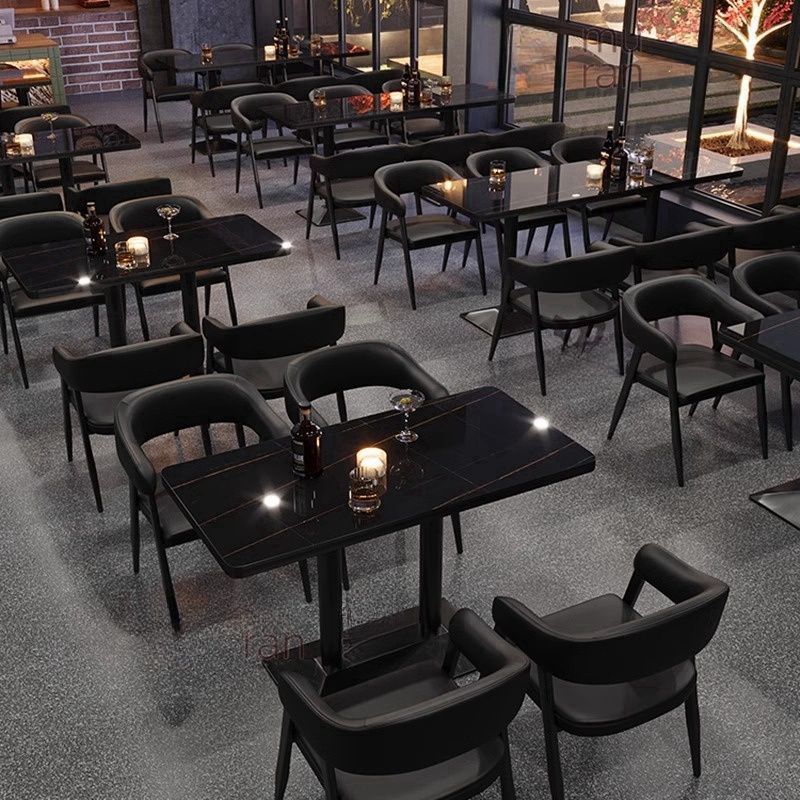Bar booth sofa barbecue milk tea shop camping style qing bar music restaurant bar tavern cafe table and chair combination