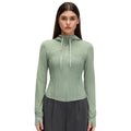 Breathable mesh hooded yoga jacket - women's slim fit, barely-there feel, zip-up running & workout jacket d26056