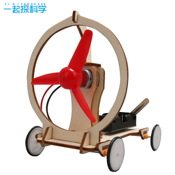 Children's Science Experiment Electric Wind Car Technology Small Production Handmade Kindergarten Pupil Toys Gifts Wholesale
