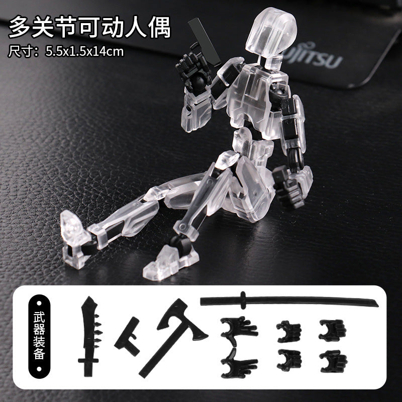 Multi-joint movable doll 3d printed hand board lucky 13 doll full body movable robot decompression toy artifact