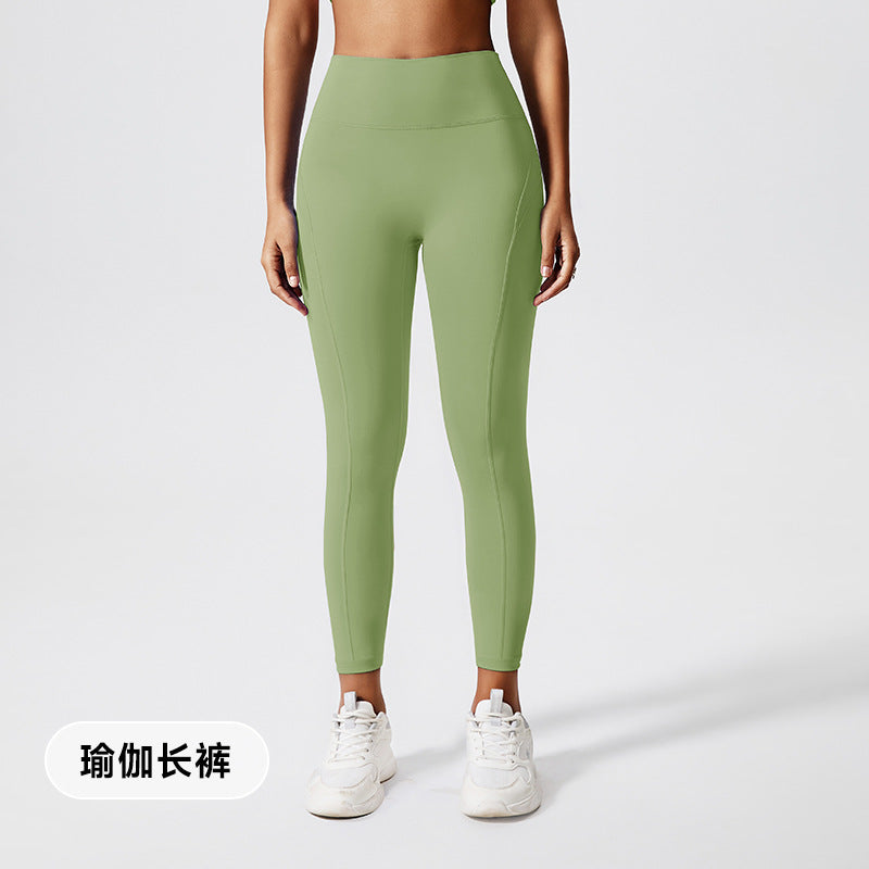 new arrivalcut out yoga clothes suit running outdoor sportswear tight back high waist peach hip fitness clothes