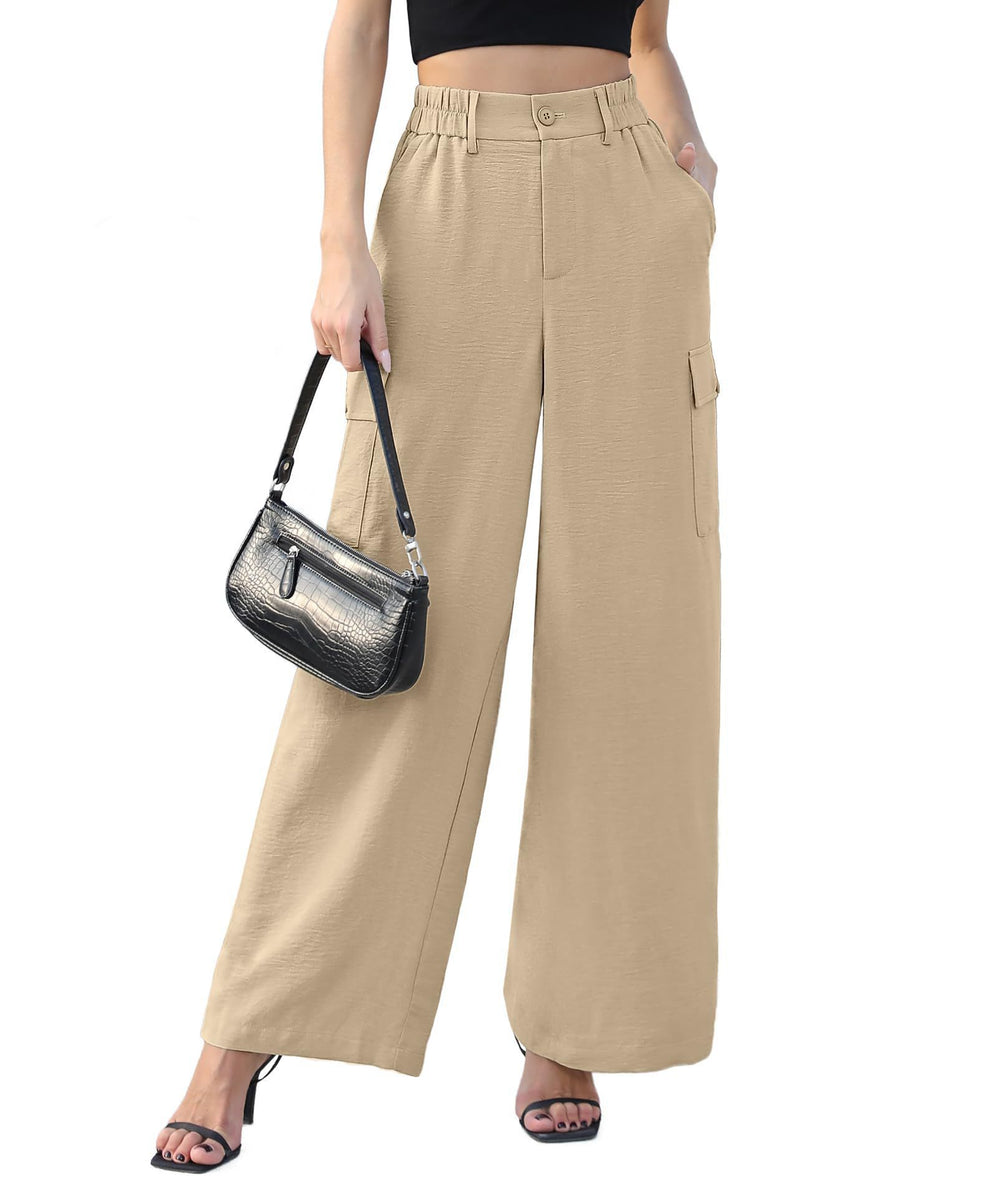quick-dry sun protection ice silk cargo pants - women's summer lightweight high-waisted loose fit slimming casual straight leg hot girl style