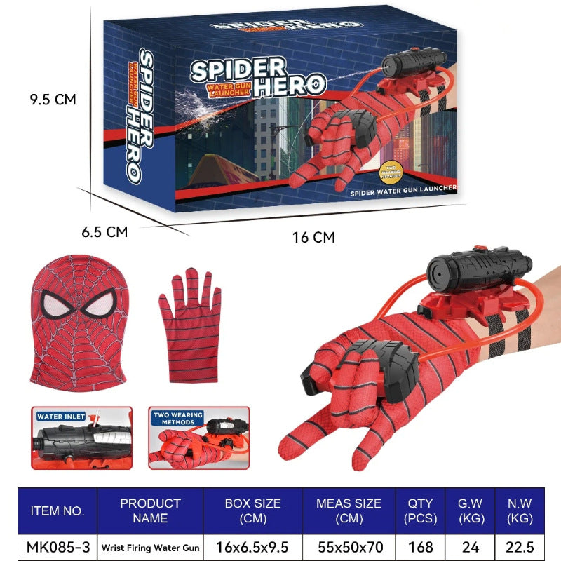 spider water gun launcher hero wearable wrist water gun press continuous beach water play wholesale