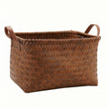 American retro high-end faux rattan storage basket - snack, toy, laundry, and general storage - woven basket, picnic basket