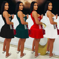 C7320 cross-border   fashion women's sporty mini dress - 3d cutout slim-fit dress