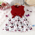 summer cross-border children's wear: new girls' bowknot patchwork floral print dress with mesh skirt