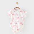 Baby short-sleeved one-piece jumpsuit summer thin khaki newborn pure cotton clothes triangle romper baby