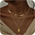 Brass real gold plated european and american cross-border hot selling minimalist twisted circle pendant fashion necklace for women - three layers