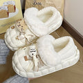 Shirley rose cotton slippers women's winter 2025 new arrivaloutwearthick soleheattechfleece-lined indoor home non-slip baotou cotton shoes