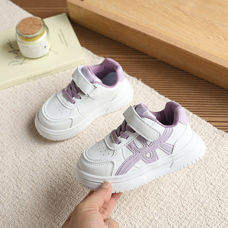 Vancahao girls' first walking shoes  new kids' athletic white sneakers boys' casual soft sole sneakers baby shoes