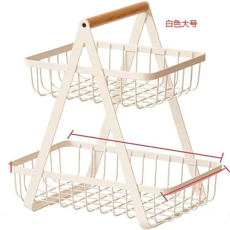 Shelf Home Desktop Double Layer Storage Basket Desktop Storage Basket Snack Storage Basket Fruit Basket Fruit and Vegetable Basket