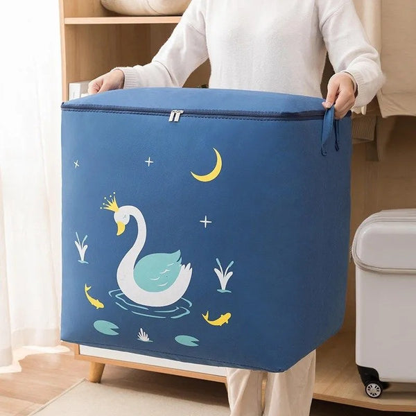 Dirty clothes storage basket Cartoon large capacity sorting quilt storage bag clothing luggage moving quilt packing bag