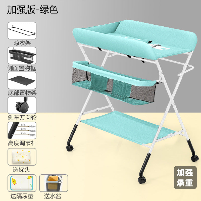 Diaper changing table - portable, multifunctional, foldable baby care station for newborns - bathing, diaper changing, and massage