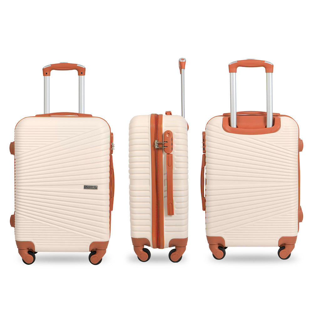 Cross-border explosive high-value suitcase large-capacity universal wheel trolley case ABS five-piece zipper case password box