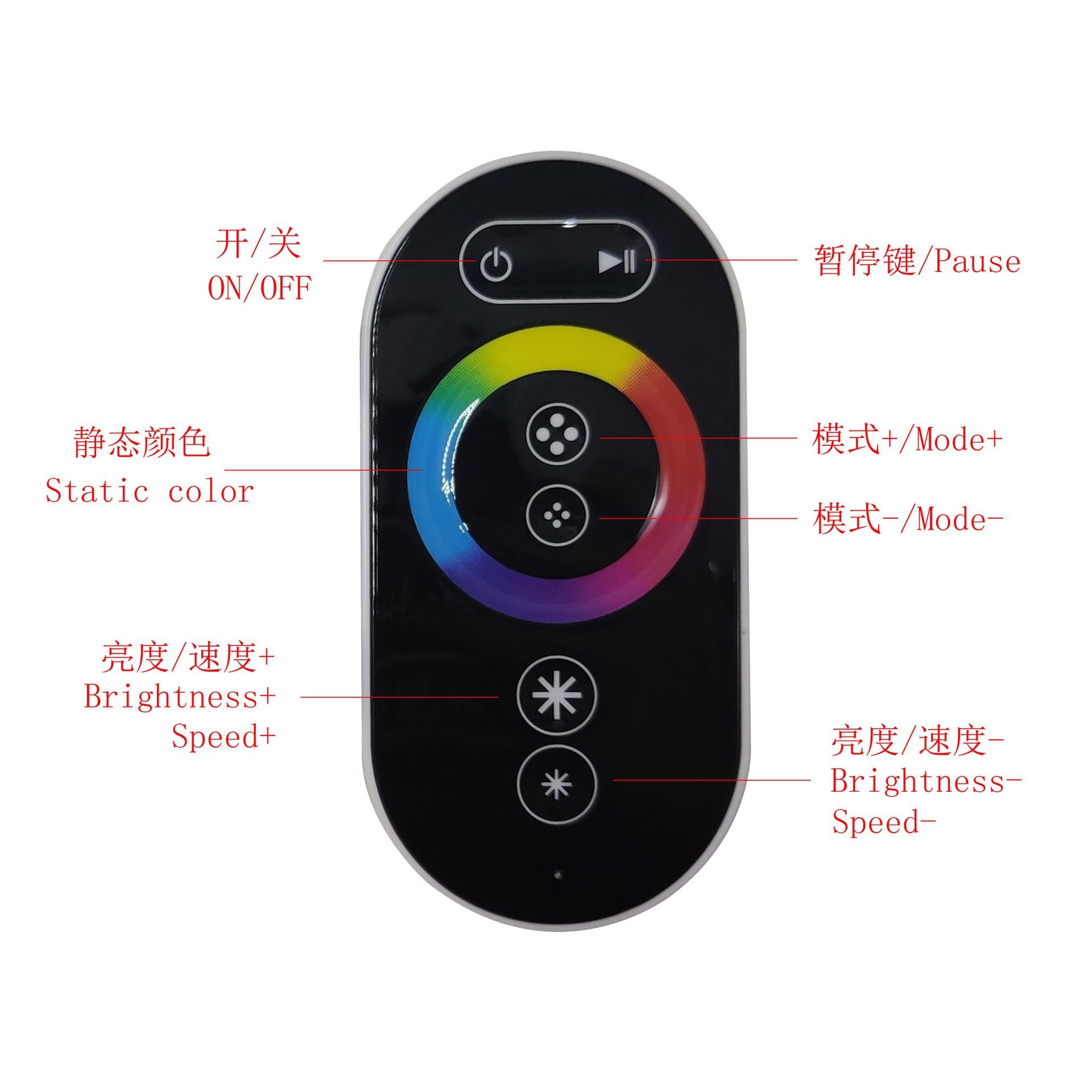 Full touch RGB iron box RF controller 12-24V low voltage COB light with LED lamp dimmer