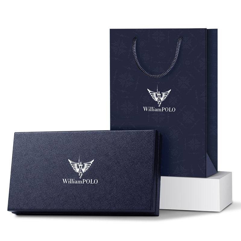 Emperor Paul Solid Wood Gift Box Belt Wallet Gift Gift Mahogany Gift Box Blue Gift Box Manufacturer Genuine Wholesale