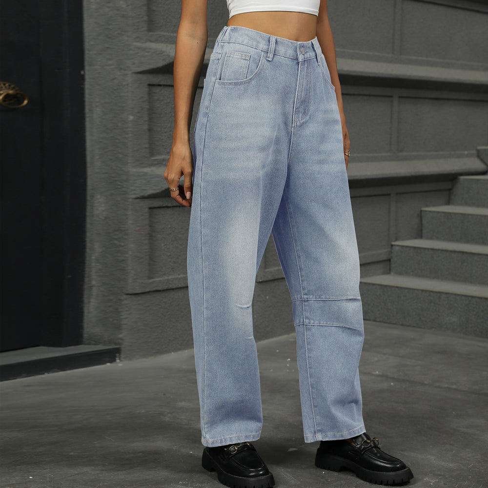 Wishfashion cross-border export women's clothing  independent station new washed loose harem jeans nine-point pants