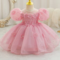 New in stock: girls' floral wedding dress princess gown - perfect for baby's first birthday party!