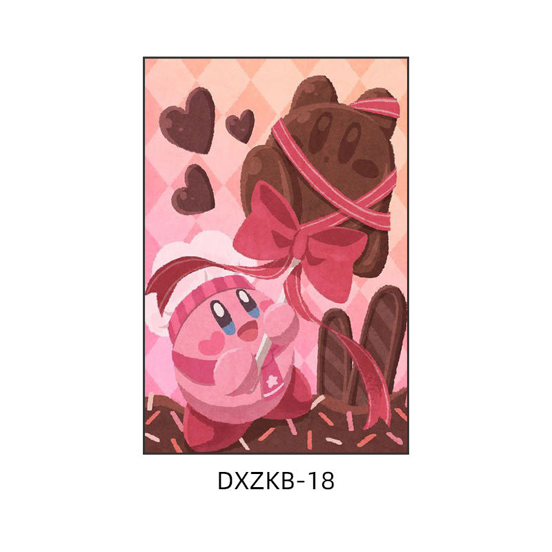 Star Kirby decorative painting pink girl bedroom children's room hanging painting cartoon animation cute princess bedside mural