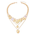 Punk stacked love pendant wholesale european and american cross-border jewelry retro necklace niche high-end embossed necklace for women