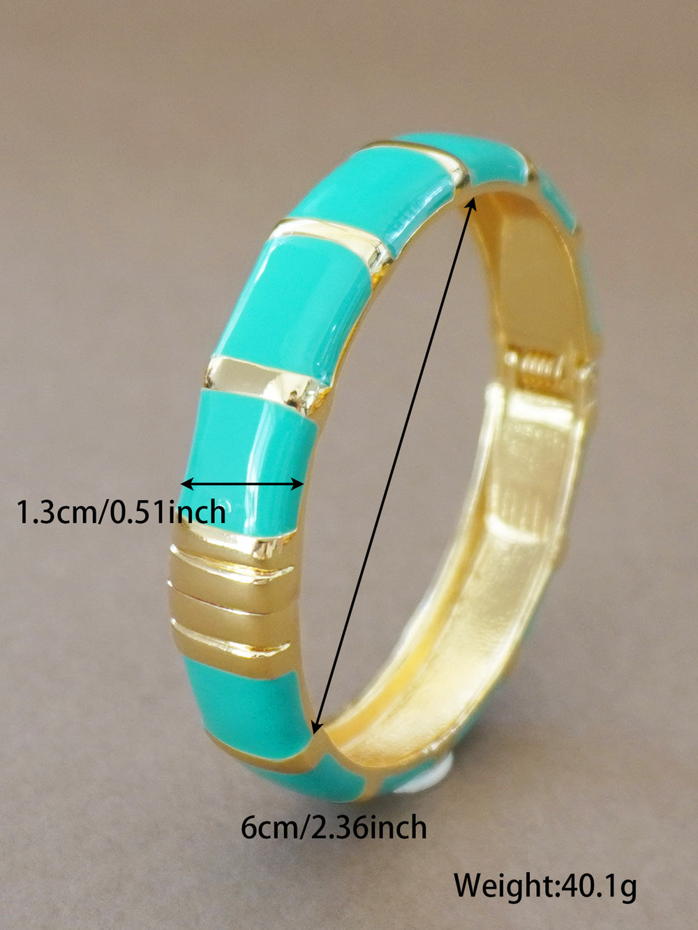 Elegant middle eastern women's enamel blue bangle, vintage ethnic court style fashion accessory