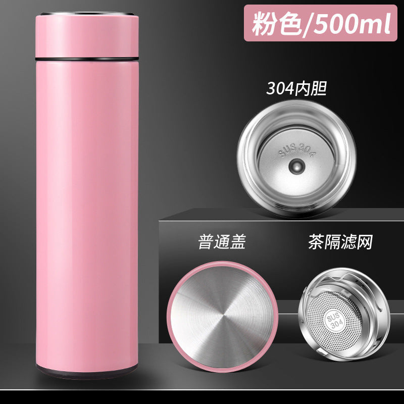 Digital display 316 stainless steel thermos - smart temperature monitoring, straight cup design, business gift, promotional water bottle with custom logo