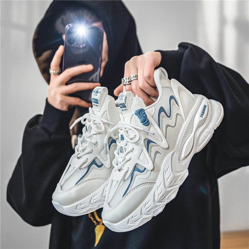 Hong Kong style 2025 autumn new men's sports shoes trendy dad shoes student low-top trendy shoes youth casual men's shoes