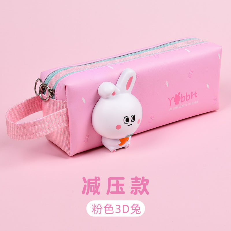 New cute pencil bag small fresh creative multi-functional stationery box girls cartoon pencil bag